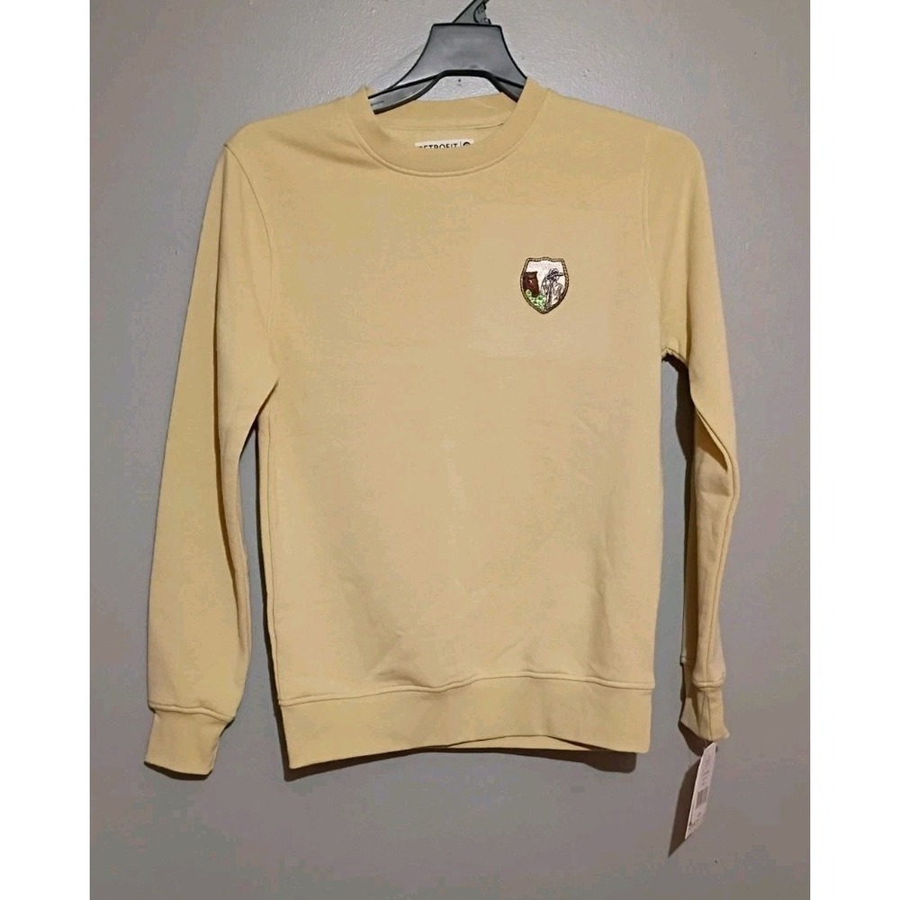 Men's Retrofit Cowboy Patch‎ Fleece Crewneck Sweatshirt Size Small